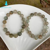 Red Rutilated Quartz Bracelet Titanium Beads 7mm 8mm