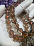 Red Rutilated Quartz Healing Crystal Bracelet Seed Beads Strand