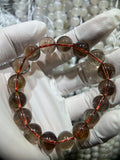Red Rutilated Quartz Healing Crystal Bracelet Seed Beads Strand