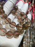 Red Rutilated Quartz Healing Crystal Bracelet Seed Beads Strand