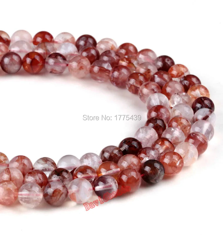 Red Rutilated Quartz Round Beads 6 8 10mm