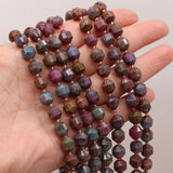 Natural Red Sapphire Beaded Round Faceted Beads 8mm