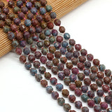Natural Red Sapphire Beaded Round Faceted Beads 8mm