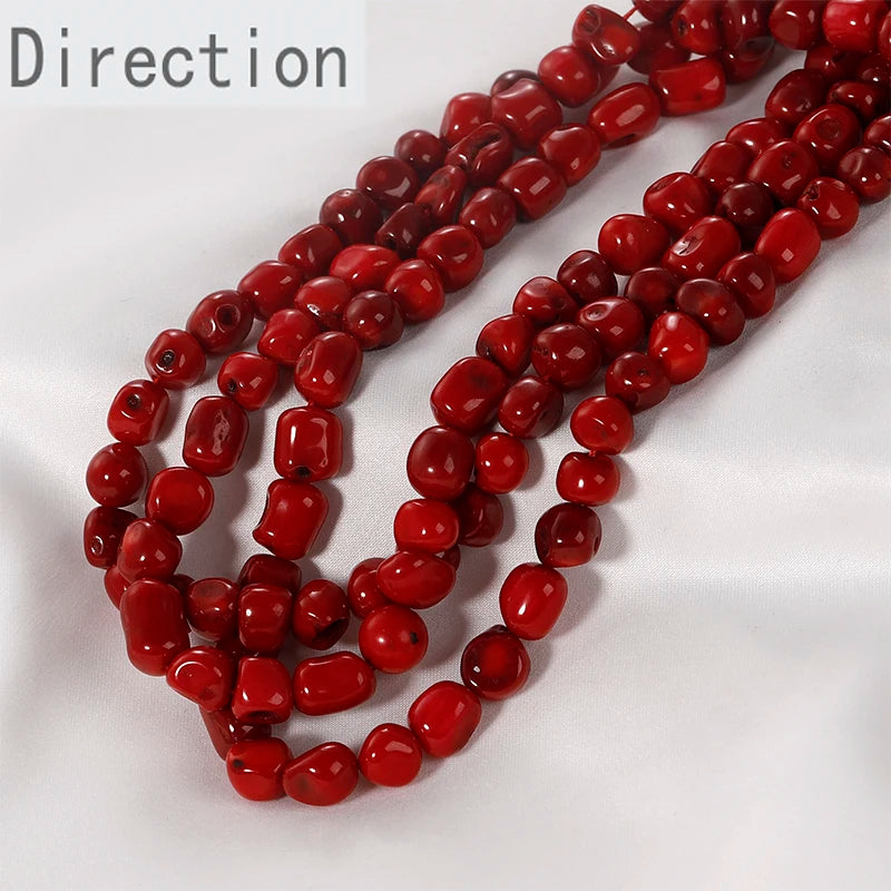 Natural Red Sea Bamboo Beaded DIY Jewelry Loose Beads