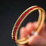 Natural Red Spinel Bead Hand Weave DIY Lucky Bracelets For Women