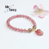 Natural Red Strawberry Crystal Pigeon Blood Fox Bracelet