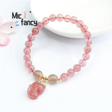 Natural Red Strawberry Crystal Pigeon Blood Fox Bracelet