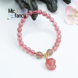 Natural Red Strawberry Crystal Pigeon Blood Fox Bracelet