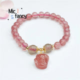Natural Red Strawberry Crystal Pigeon Blood Fox Bracelet