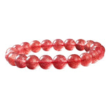 Red Strawberry Quartz Round Beads Bracelet 8mm-11mm
