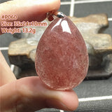 Strawberry Quartz Pendant Healing Luck Love Gift Crystal Silver Jewelry
