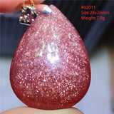 Red Strawberry Quartz Pendant Heart Clear Water Drop Women Star Light Ice