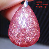 Red Strawberry Quartz Pendant Heart Clear Water Drop Women Star Light Ice