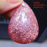 Red Strawberry Quartz Pendant Heart Clear Water Drop Women Star Light Ice