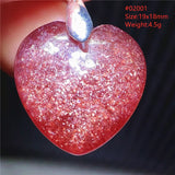 Red Strawberry Quartz Pendant Heart Clear Water Drop Women Star Light Ice