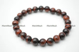 Red Tiger Eye 8mm Stone Round Beads Bracelet