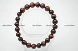 Red Tiger Eye 8mm Stone Round Beads Bracelet