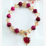 Red Tiger Eye Gemstone Bracelet Fashion Jewelry