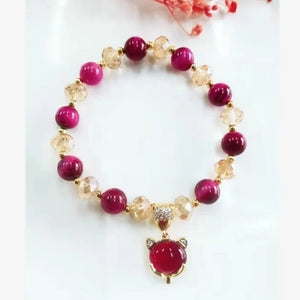 Red Tiger Eye Gemstone Bracelet Fashion Jewelry