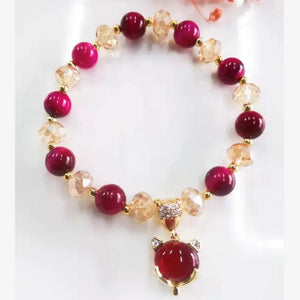 Red Tiger Eye Gemstone Bracelet Fashion Jewelry