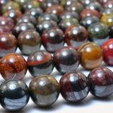Red Tiger Iron Smooth Round Loose Beads Gemstone Bracelet Necklace