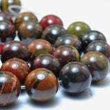 Red Tiger Iron Smooth Round Loose Beads Gemstone Bracelet Necklace