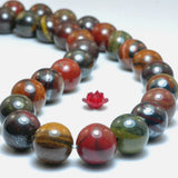 Red Tiger Iron Smooth Round Loose Beads Gemstone Bracelet Necklace
