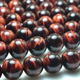 Natural Red Tiger's Eye AA Smooth Round Loose Beads Gemstone Bracelet