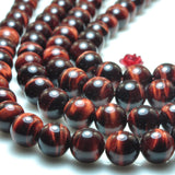 Natural Red Tiger's Eye AA Smooth Round Loose Beads Gemstone Bracelet