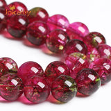 Red Watermelon Crystal Quartz Beads Green Stone Round Loose Beads