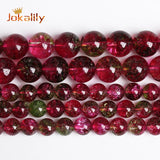 Red Watermelon Crystal Quartz Beads Green Stone Round Loose Beads