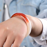 Red Agate Chalcedony 54-64mm Bracelet Hand-Carved Emerald Bangles