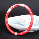 Natural Red Jade Bangle Bracelet Hand-Carved Charm Jewellery