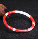 Natural Red Jade Bangle Bracelet Hand-Carved Charm Jewellery