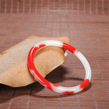Natural Red Jade Bangle Bracelet Hand-Carved Charm Jewellery