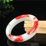 Natural Red Jade Bangle Amulet Men Women Hand Carving Jewelry Bracelet Jadeite