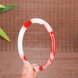 Natural Red Jade Bangle Jewelry Circular Jadeite Bracelet Amulet Men Women