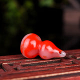 Red Jade Gourd Pendant Necklace Chinese Jadeite Charm Jewelry Gift
