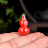 Red Jade Gourd Pendant Necklace Chinese Jadeite Charm Jewelry Gift