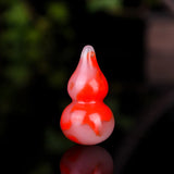 Red Jade Gourd Pendant Necklace Chinese Jadeite Charm Jewelry Gift