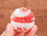 Red Jade Peacock Pendant Necklace Hand-Carved Jewelry Amulet