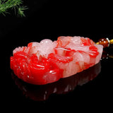 Red Jade Dragon Pendant Necklace Chinese Zodiac Jewelry