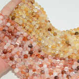 Red/Yellow Hematoid Quartz Round Beads 8mm-8.3mm