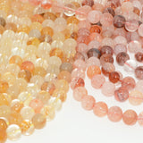 Red/Yellow Hematoid Quartz Round Beads 8mm-8.3mm