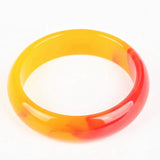 Natural Red Yellow Jade Bangle Bracelet Carved Fine Charm Jewellery