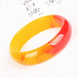 Natural Red Yellow Jade Bangle Bracelet Carved Fine Charm Jewellery
