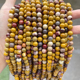 Red Yellow Mookaite Stone Beads Round Spacer Beads Jewelry Making DIY Bracelet