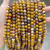 Red Yellow Mookaite Stone Beads Round Spacer Beads Jewelry Making DIY Bracelet