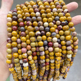Red Yellow Mookaite Stone Beads Round Spacer Beads Jewelry Making DIY Bracelet