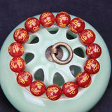 Red Agate Bracelet Six True Words Men Women Wealth Evil Spirits Gift